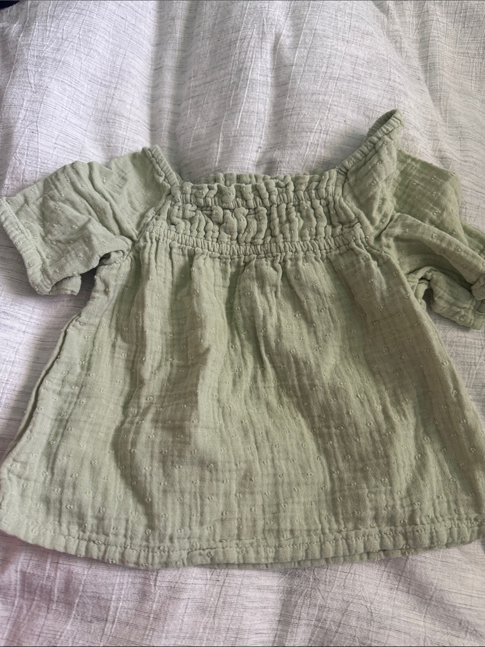 Easy Peasy Smocked Baby Top - Sage Green